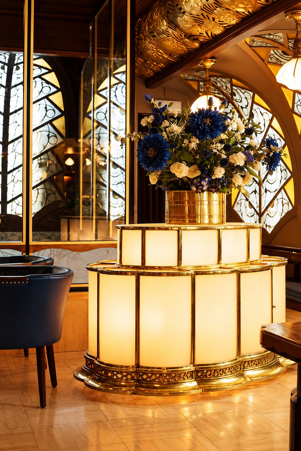 De lamp van opaline glas uit Au Bon Marché